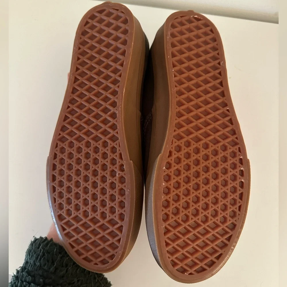 Vans Olive Green Canvas Sneakers with Tan Sole - Picture 6 of 6